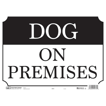 Hy-Ko Dog On Premises Sign 10" x 14", 5PK A29131